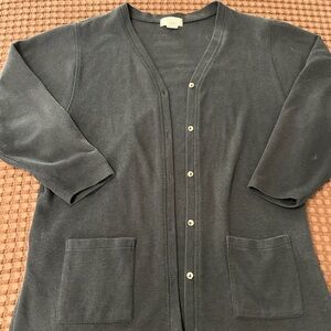 Vintage 90s Express Tricot Cardigan - Black Knit - Size Medium